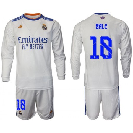 Fotbalový Dres Real Madrid Bale 18 Dětské Domácí 2021/22 Dlouhý Rukáv